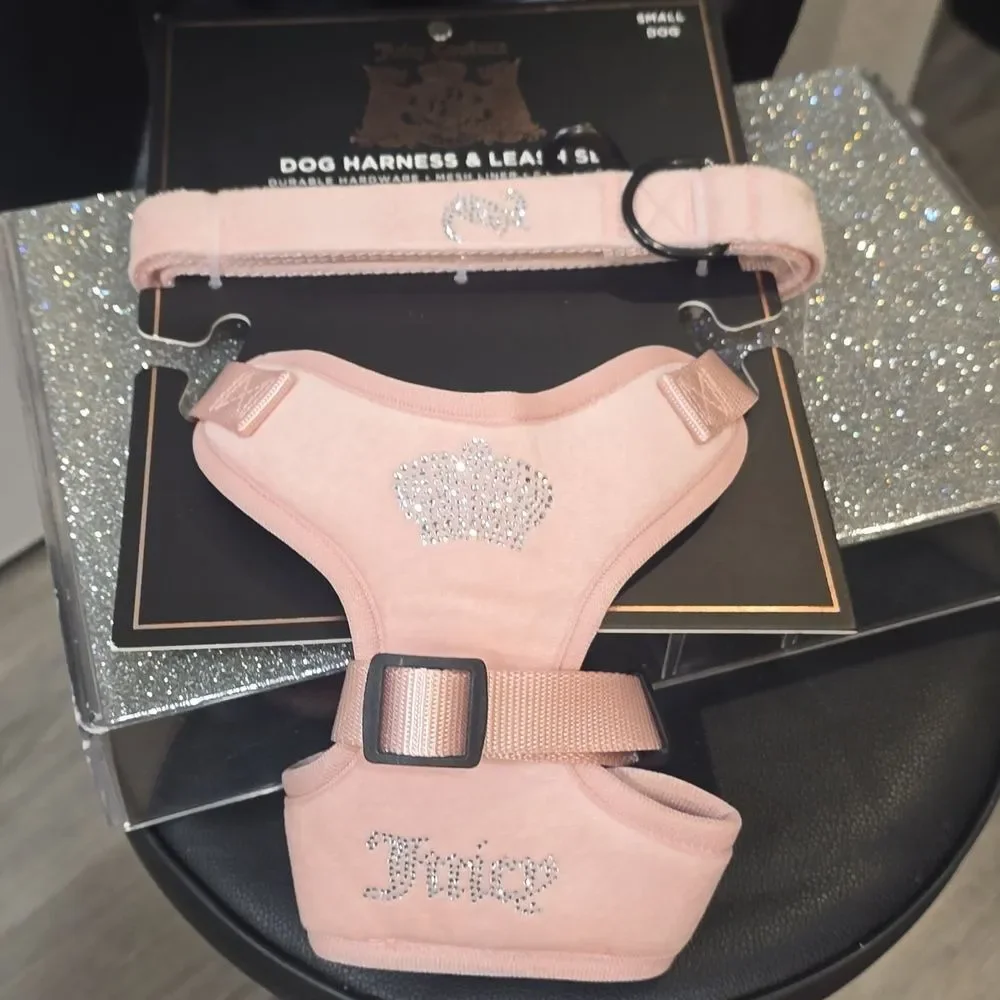 Juicy Couture Rhinestone Logo‎ Dog Harness & Leash
